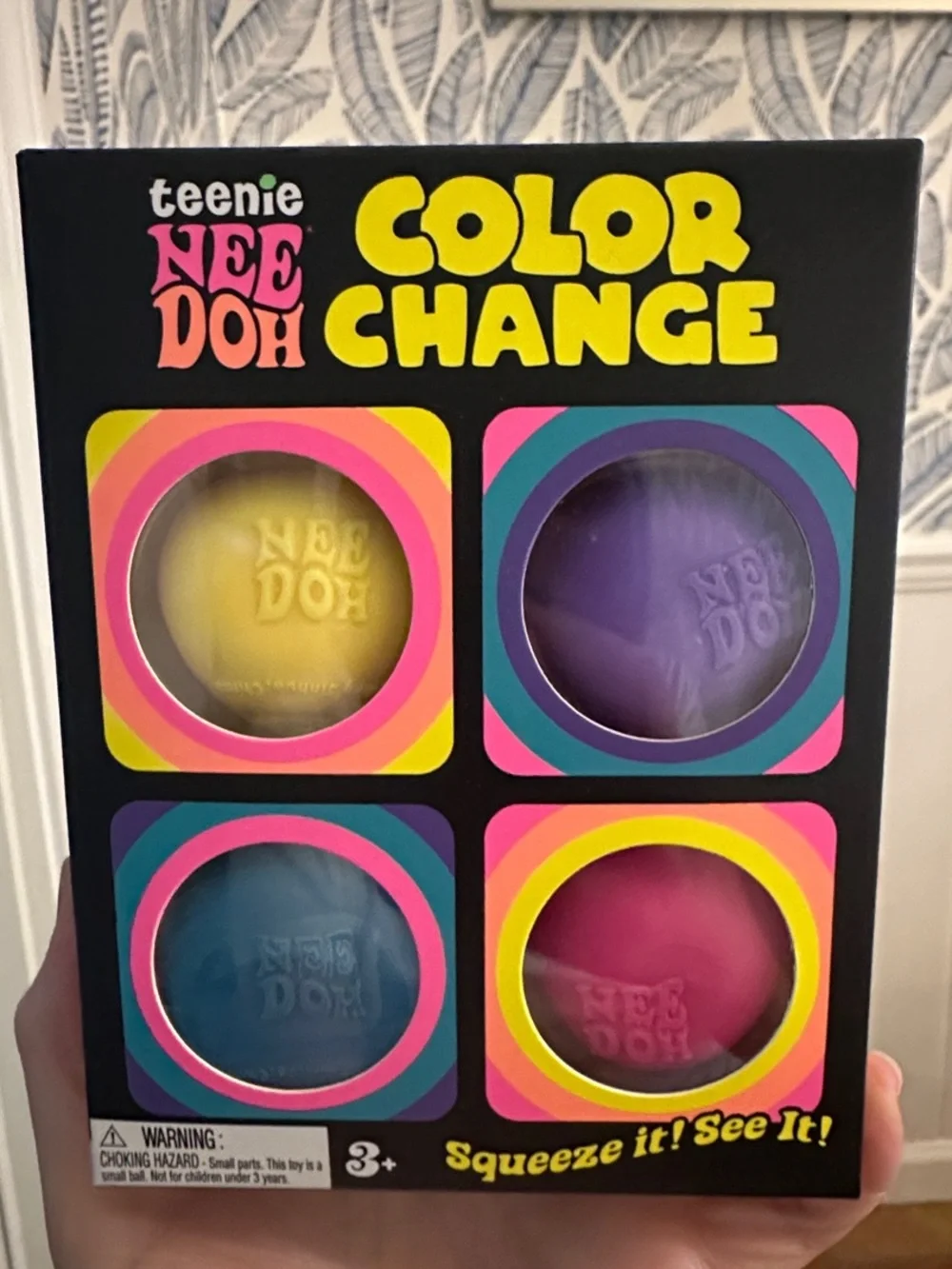 Schylling Teenie NeeDoh Color Change Stress Balls - Yellow, Purple, Blue, Pink